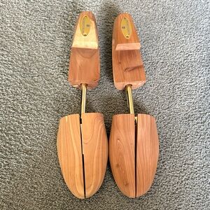 Wooden Shoe Trees with Brass Hardware, by Nordstrom. Spring loaded adjustment.